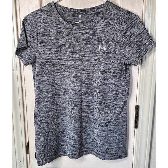 Under Armour HeatGear Womens XS Athletic Running Gym Short Sleeve Gray Shirt - Picture 1 of 3